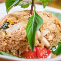 Basil Fried Rice · Served with fresh basil, onion, chili paste, and egg. Hot and spicy.
