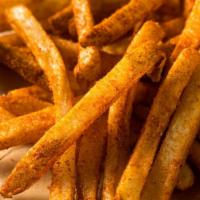 Seasoned Fries · Golden-crispy fries with a sprinkle house special spices.