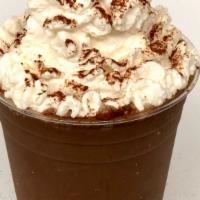 Frozen Hot Chocolate · Our signature hot chocolate, caramel, whipped cream.