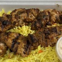 Chicken Thigh Kebab · Cubes of marinated grilled chicken thigh.