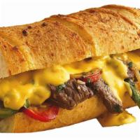 Y Cheesesteak · Grilled Beef Steak , Pepper, Onions, Topped with American Cheese ,Mayonnaise and Ketchup.