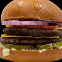 Double Cheese Burger · Lettuce, Tomato, Red Onion, Pickles, Mayo, Ketchup
