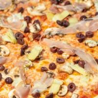 Quattro Stagioni  Pizza · Mushrooms, artichokes, prosciutto, and olives.