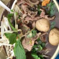 Naam Tok Noodle Soup · With beef and beef ball.