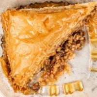 Baklava · Layers of phyllo dough, honey, and nuts.