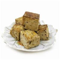 Side: Ginger Tamari Tofu · Grilled ginger tamari tofu. Vegan, gluten-free, nut-free. Contains soy.