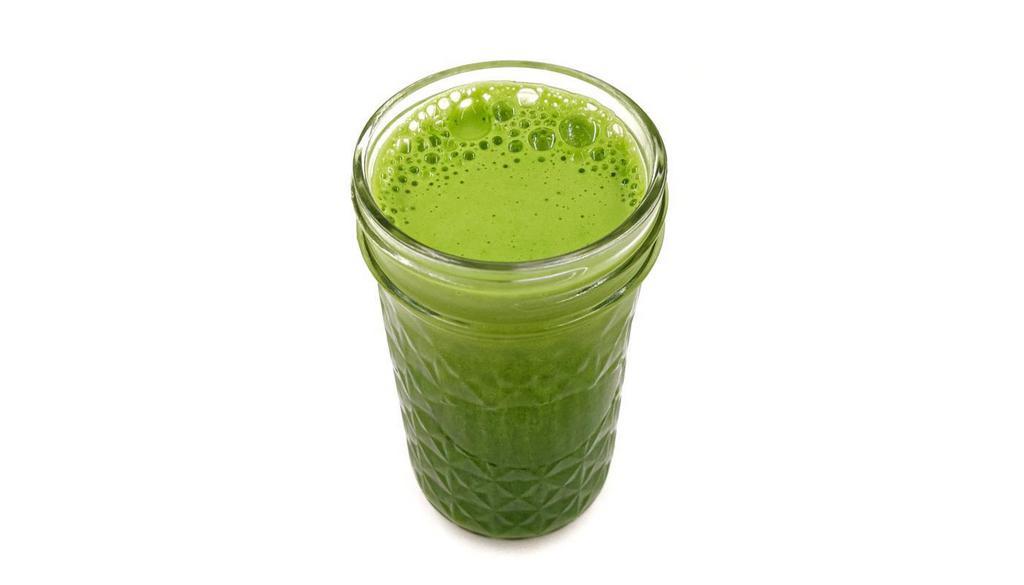 Green Juice · 12oz made from freshly-juiced kale, cucumber, celery, apple, lemon. Vegan, gluten-free, nut-free, soy-free.
