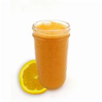 Orange Juice · 12oz freshly-juiced oranges. Vegan, gluten-free, nut-free, soy-free.