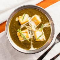 Palak Paneer · Homemade cheese and spinach cooked with spices.