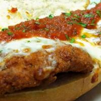Chicken Diablo · Blackened chicken cutlet topped with oven roasted red peppers, mixed greens, chipotle mayo a...