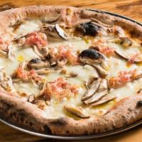 Boscaiola Pizza · Pancetta, Mushrooms, Fresh Mozzarella & Truffle Oil