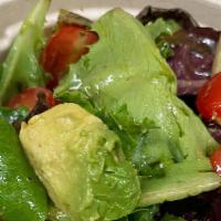 Mista · Mixed greens, cherry tomatoes & avocado in homemade balsamic & extra virgin olive oil dressi...
