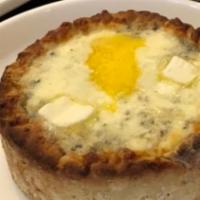 Chief’S Favorite Cheese Bread · Georgian style baked cheese bread, feta, fresh mozzarella & blue cheese centered egg yolk & ...
