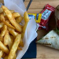 Chicken Wrap · served with french fries