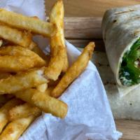 Falafel Wrap · served with french fries