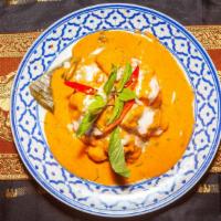 Pla Hor · Steamed white snapper Fillet with red curry, coconut milk, Thai basil, fresh chili and mixed...