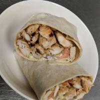 Grilled Chicken Wrap · With fresh mozzarella roasted peppers and balsamic.