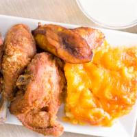 4Pcs Fried Chicken W/ Mac & Cheese · Crispy 4  pcs fried chicken with mac and cheese. Includes a free drink.