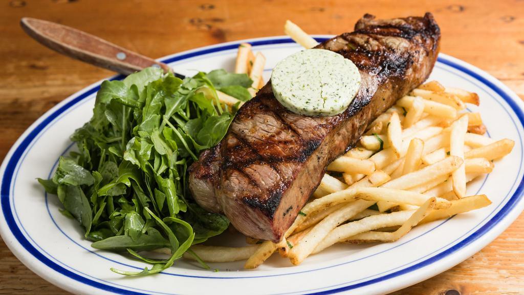 The Admiral'S Steak · Hanger Steak, Arugula, Chimichurri, French
Fries