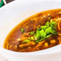 Hot & Sour Soup · Spicy.
(Lg)8.25