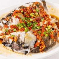 Steamed Fish W. Diced Hot Peppers · Spicy