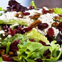 Diet Delight Salad · Mix greens with dried cranberries, pecans, goat cheese and raspberry vinaigrette.