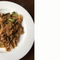 Pad See-Ew · Broad rice noodle, egg, Asian broccoli, black soy sauce.
