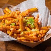 Seasoned Fries · Served with chives and special sauce. add-ons available.