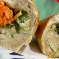 Vegetarian Tofu Sandwich · Vegetarian. Vegetarian tofu w.mayo, butter, cucumber, julienne carrots & daikon radish, and ...