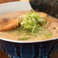 Tonkotsu · Pork broth with full flavor creamy texture cooked for hours on end. topped with chashu (brai...