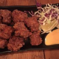 Kara-Age · Mild. Boneless fried chicken sprinkled with togorashi. Served with spicy mayo dipping sauce ...