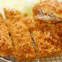 Chicken Katsu  · Deep-fried breaded chicken cutlet with tonkatsu sauce.