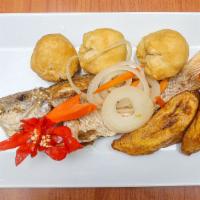 Cove Snapper Rundown · With bammy, rice and peas, or any side of your choice. Served with rice and peas or white ri...