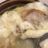 French Onion Soup · Served with saltine crackers.