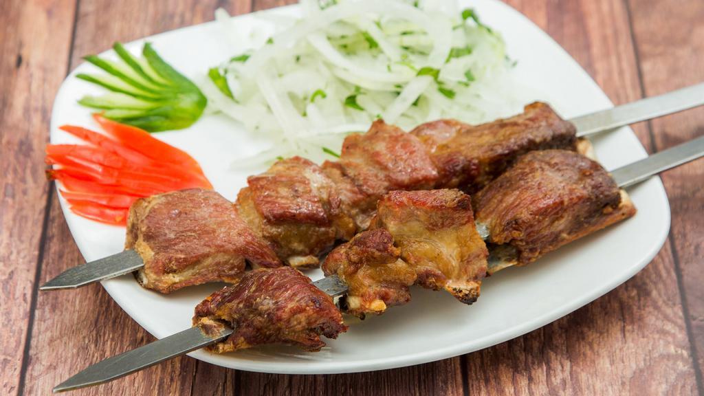 Lamb Ribs Shish Kebab · Bone-in lamb ribs.