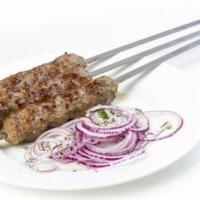 Chicken Lula Shish Kebab · Ground chicken with lamb fat.