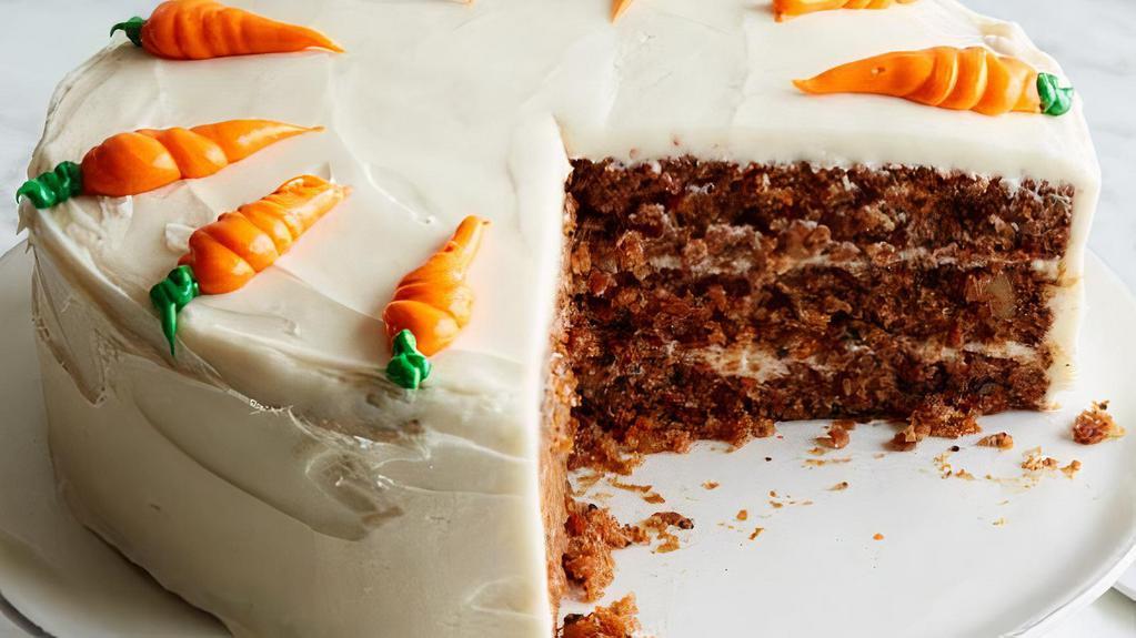 Fresh 8' Whole Carrot Cake · Our carrot cake is, sweet, moist, flavorful, and topped with cream cheese frosting specially made just for you!