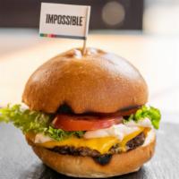 Impossible Burger · Impossible Burger + Vegan Cheese + Vegan Thyme Aioli + Lettuce + Tomato