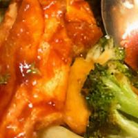 Chicken With Broccoli · With chicken fried rice white rice or brown rice and choice of soup: wonton egg drop hot and...