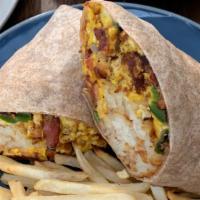 Nick'S Breakfast Burrito  · A massive Burrito with Grilled Pork Chorizo, Grilled Onions, Mozzarella Cheese, Green Chili ...