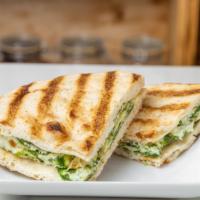 Egg White & Spinach Panini · 4 Egg Whites, and spinach served in a Toasted Panini.