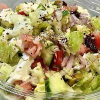 Chopped Salad · Chopped Iceberg, Cucumbers, Green Olives, Tomato, Red onion, Fresh Mozzarella, Dried Cranber...