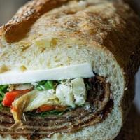 Mama Ree · Eggplant Cutlet, Marinated Artichokes, Mozzarella, Roasted Red Peppers, Arugula, Balsamic Vi...