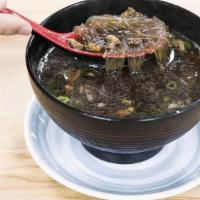 Sweet Potato Noodles & Beef Soup 牛肉粉丝汤 · Ingredients: minced beef, sweet potato noodle, cilantro, beef bone marrow broth