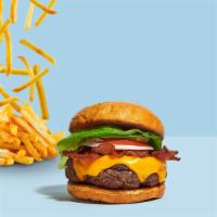 Breakin' Bacon Burger  · Bacon, beef patty, lettuce, tomato, onion, mayo, and melted cheddar cheese on a warm classic...