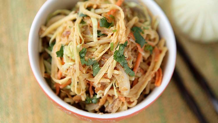 A7 - Green Mango Salad · Shredded green mango in sweet and spicy sauce with carrot, onion, lime and mint, topped with cashew nuts.