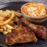Combo #1 · 2 Chicken pieces served with one side of coleslaw salad and one order French fries.