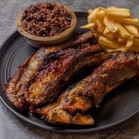 Combo Ribs · Three pieces of BBQ ribs served with two sides of your choice