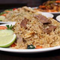 Basil Fried Rice · Stir-fried rice, egg, basil, and bell pepper