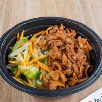 Pork Bulgogi · Traditional Korean pork tenderloin marinated in our original spicy sauce with stir-fried veg...
